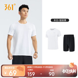 361°跑步运动套装男休闲健身宽松短袖短裤夏季男两件套652414001H-1