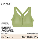 ubras中高强度运动文胸女士内衣女无钢圈美背胸罩款-棕榈叶XL