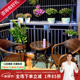 紫叶（ziye） 户外桌椅 藤椅组合 阳台桌椅三件套 休闲庭院小茶几室外藤编餐桌 2【标准藤椅】+1【D58圆桌】