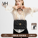 VANESSA HOGAN VH包包女包茵然软包2025夏季轻奢链条单肩斜挎包生日礼物送女友 黑色大号（容量升级）