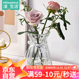 漫生活玻璃花瓶冰心款摆件束口七夕宿舍鲜花仿真花干花插花瓶水养富贵竹