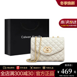 CALWAN KEODH包包女包轻奢小众牛皮新款2025斜挎包链条包生日礼物送女友老婆 【米白色】实用高端品牌时尚百搭高级简约菱格小方包