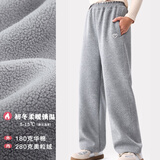 多妙屋女童裤子加绒厚秋冬新款儿童直筒阔腿裤中大童卫裤82000麻灰 150