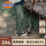 dickies休闲裤 男女同款新复古回潮印花多口袋束口工装裤百搭8 军绿色 28