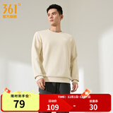 361°运动卫衣男秋冬季新款圆领套头运动上衣男百搭服饰御寒保暖 白松木色 XL