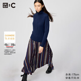 优衣库女装HEATTECH EXTRA WARM 混纺高领T恤/长袖 9%羊绒 478954 478954/69藏青色 L