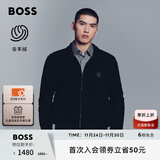 BOSS博斯【含羊绒】 男士2025秋季新款棉羊绒混纺针织夹克 001-黑色 M