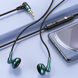 华斯敦直角弯头耳机有线不挡手90度L型弯插头接口圆孔3.5mm入耳式type-c F8款黑色【3.5mm圆头】