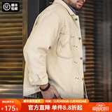 马登工装美式复古灯芯绒二代夹克男刀锋褶阿美咔叽翻领外套秋男士上衣 亚麻色 2XL