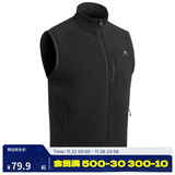 迪卡侬男士秋冬马甲MH120户外保暖摇粒绒拉链背心黑色2XL 1406398