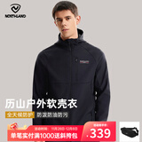 诺诗兰25秋冬软壳外套男式防泼水徒步户外登山三防夹克外套软壳衣 纯黑色-70E男 190