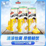 青岛啤酒（TsingTao）汉斯小木屋菠萝啤果啤菠萝风味啤酒 500mL 12罐 整箱装