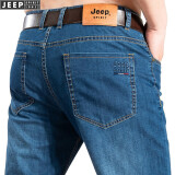 吉普（JEEP）牛仔裤男宽松夏季男士直筒中腰商务休闲新款男装牛仔裤子 B0803薄款 36码