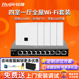 锐捷无线ap面板套装千兆1200M RG-EAP102(E)全屋wifi分布式路由 8口千兆一体机（升级款）+千兆面板AP*5