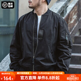 马登工装美式空中MA1飞行员夹克军事风短款外套复古棒球服男潮秋上衣 黑色 2XL