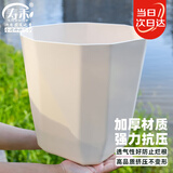 寿禾 花盆特大号大型绿植加厚塑料盆栽容器 超大号木里盆-杏色