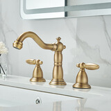 摩豪（Mohao） 全铜分体式三孔面盆冷热水龙头卫生间美式双把洗手盆浴室洗手间 【仿古-宝塔】分体龙头