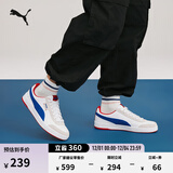 彪马（PUMA）经典复古透气小白鞋男女撞色休闲板鞋运动鞋COURT 371931 白-水泥灰-亮蓝-05 35.5