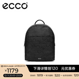 爱步（ECCO） 双肩包 轻奢牛皮大容量通勤背包9107797 黑色910779790000