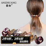 案妆七夕发夹头饰简约时尚外出水晶大号马尾夹后脑勺网红发卡女成人轻 彩色(送礼盒)