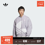 adidas情侣款复古宽松运动立领夹棉外套男女秋冬阿迪达斯三叶草 荣耀灰 L