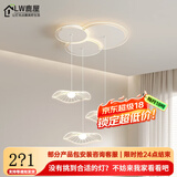 鹿屋餐厅吊灯现代简约客厅大灯主灯2025年新款餐桌灯卧室艺术吧台灯具 白色 3头【48CM】无极+精灵