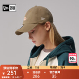 NEW ERA纽亦华椭圆logo软顶棒球帽刺绣简约男女情侣弯檐帽 14201515-卡其色 OSFM