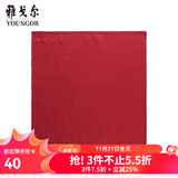 雅戈尔（YOUNGOR）丝巾男士经典口袋丝巾优质涤丝面料经典丝巾装饰方巾商场同款 暗红 均码