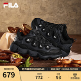 FILA【杨幂同款】官方豌豆鞋女鞋老爹鞋运动鞋冬季新款运动休闲鞋 黑/影黑灰-BD 38.5