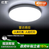 灯灵雷达声控感应灯光控楼梯间小区过道入户走廊玄关阳台车库吸顶灯 22cm-18w雷达感应