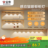 公牛（BULL）感应猫眼橱柜灯磁吸充电山丘光效展柜玄关氛围小夜灯 黑60cm三色