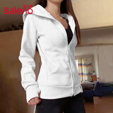 班尼路（Baleno）收腰连帽卫衣外套女2025年春秋季潮流时尚舒适亲肤校园风上衣开衫