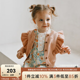 OAK FAMILY新品秋冬新品长袖毛衣全棉开衫女宝宝针织衫轻暖纯棉薄外套 粉色 120 cm