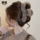 黎倾毛绒波浪鲨鱼抓夹【咖】盘发抓后脑勺发卡发夹香蕉夹母亲节礼物