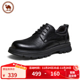 骆驼休闲皮鞋舒软真皮复古增高正装男士婚鞋 P14A201635 黑色 43