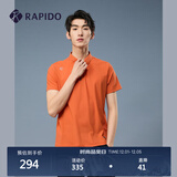 Rapido【新品】雳霹道2025新款男子舒适透气T恤休闲印花POLO衫CN4242P01 橘黄色 L 175/92A