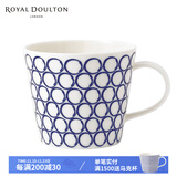 Royal Doulton英国皇家道尔顿陶瓷马克杯咖啡杯创意笔触蓝白太平洋北欧简约 圆圈