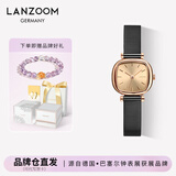 LANZOOM蓝族黑金小方糖手表女【何泓姗同款】满天星圣诞礼生日礼物送女友 【代写贺卡】爆品钢琴带