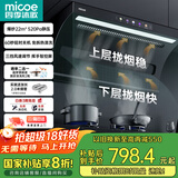 四季沐歌油烟机家用顶侧双吸抽油烟机大吸力厨房抽烟机脱排油烟机免拆自清洗抽烟机一级能效侧顶吸油烟机 [爆款热销]D50-22爆吸|挥手启动|热清洗