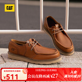 CAT卡特休闲皮鞋男鞋经典荔枝纹皮复古单鞋25新品P725917O1EMC36 棕色 39