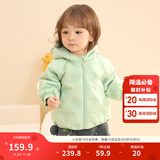 巴拉巴拉宝宝羽绒服男童童装婴儿秋冬女童外套轻薄舒适时尚萌趣潮 粉绿-小熊压胶-白鸭绒 100 （充绒量34g）