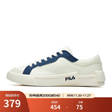 FILA FUSION斐乐男鞋POP帆布鞋潮牌男子潮流板鞋街拍运动休闲鞋男 奶白/徽章蓝-GB 40.5