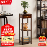 乐盛图花架客厅落地花架玄关实木绿萝花盆架新中式阳台盆景架胡桃色LD29