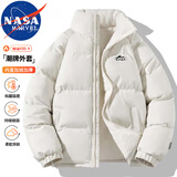 NASA MARVEL棉衣男冬季棉服男情侣装外套面包服加厚宽松百搭休闲 米白 3XL