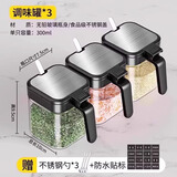 CAMTE调料盒套装家用组合装厨房收纳盒罐子调味瓶调料罐味精盐罐调味罐 调料罐*3【赠不锈钢勺+防水贴】
