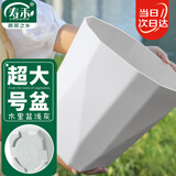 寿禾 花盆带托盘塑料树脂盆家庭园艺绿植花卉种植 木里盆超大号-浅灰