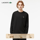 LACOSTE法国鳄鱼男装秋冬经典百搭纯色舒适纯棉圆领长袖T恤|TH7307 031/黑色 L 5