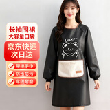 千屿卡通长袖围裙厨房防水防油污罩衣可擦手挂肩式男女冬季家务