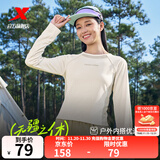 特步（XTEP）钜惠卫衣男女装运动服针织上衣宽松圆领长袖t恤打底衫运动套头衫 山月白-0065（女款-长T） L