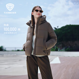 坦博尔羽绒服女短款连帽百搭秋冬小个子女士外套330332D 焦栗褐 155 